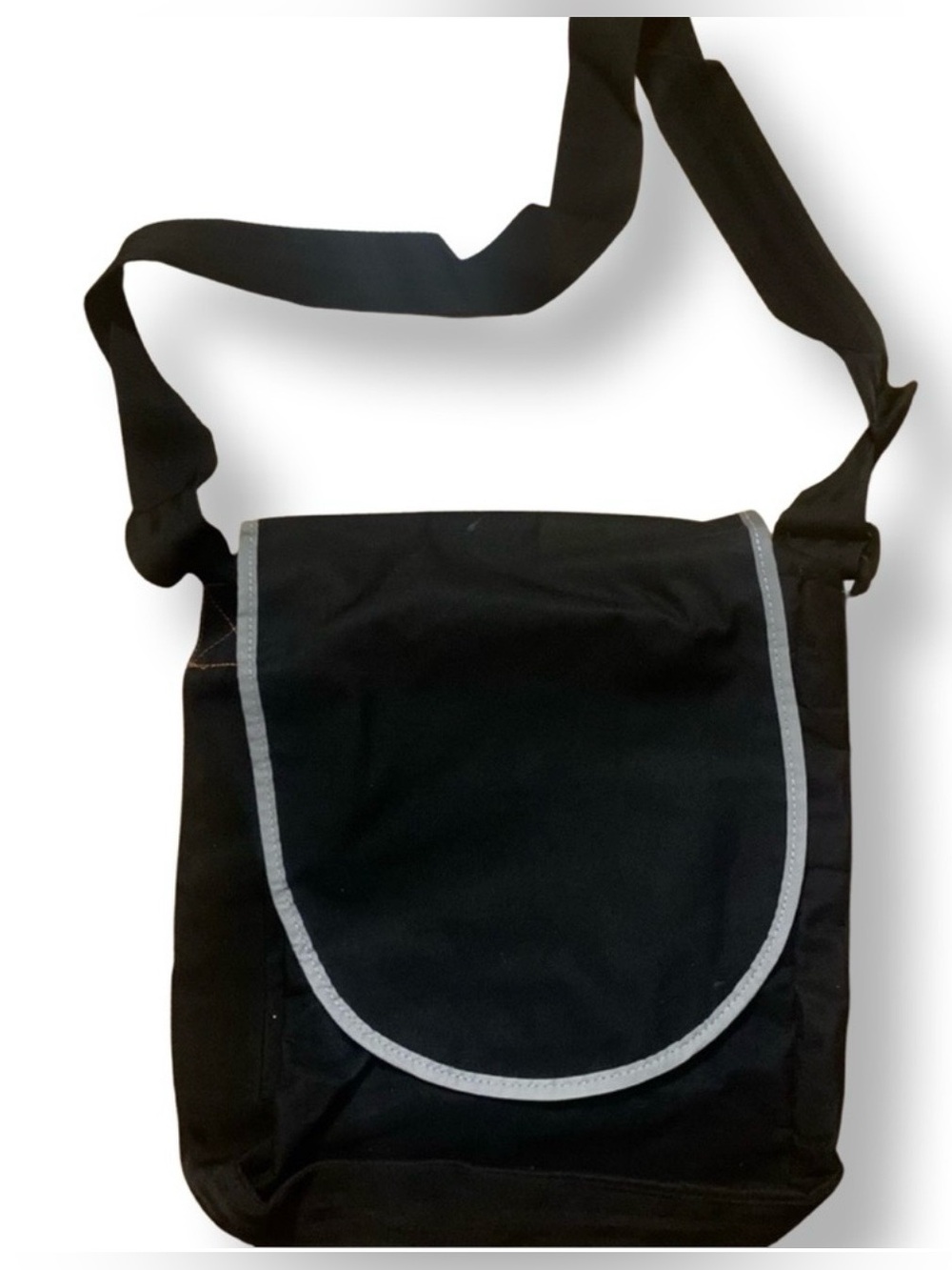 Black Nylon Messenger Bag Crossbody Shoulder Bag Adjustable Strap Utility Travel